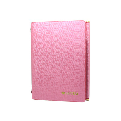 Top Grade Pink PU Notebook Customization