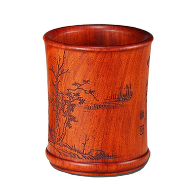 Chinoiserie Solid Wood Pen Container