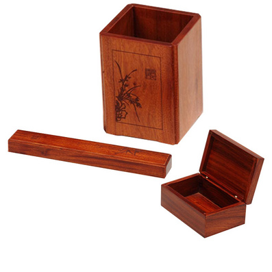 Solid Wood Pen Container and Business Card Holder
