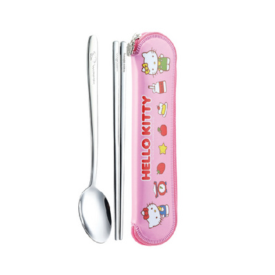 Hello Kitty Lock Lock Stainless Steel Spoon Chopsticks Suits