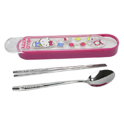 Hello Kitty Stainless Steel Spoon Chopsticks Suits