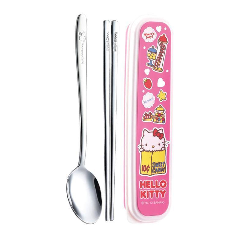 Lock Lock Hello Kitty Stainless Steel Spoon Chopsticks 