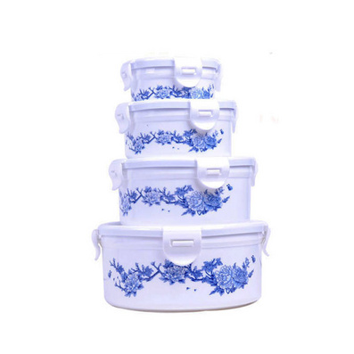 Blue and White Round Sealed Preserving Box