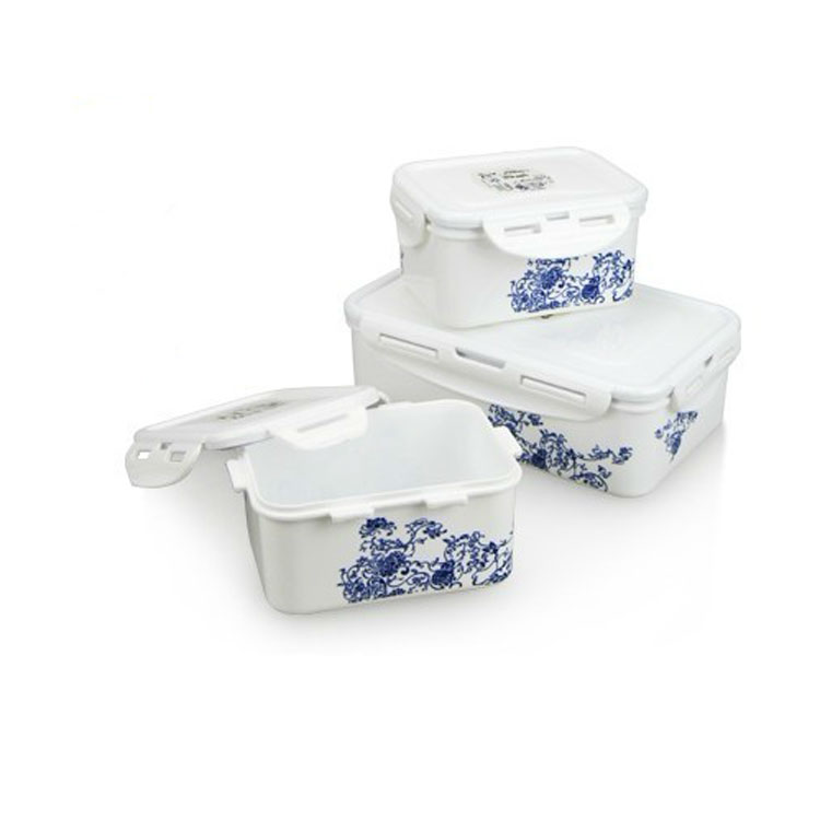 Blue and White Rectangle Preserving Box