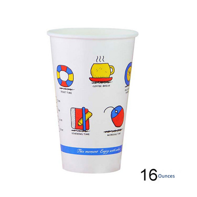 16 Ounces Wholesale Disposable Paper Cups with Cover