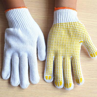 PVC Yarn White Gloves