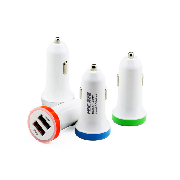 2400mA Double USB Mini Car Charger iPhone Car Charger
