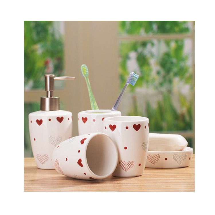 Ceramic Bath Accessory Sets 5 Pcs Custom