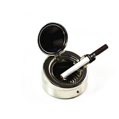 Smoking Set Round Stainless Steel Ashtray with Cover