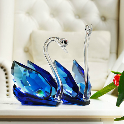 Crystal Swan Desktop and Office Decoration