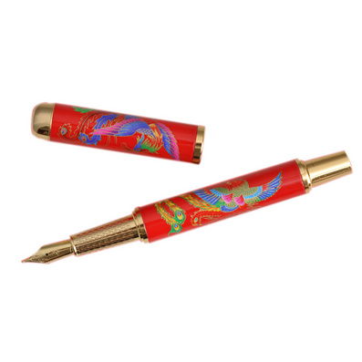 Fountain Pen National Style Red Porcelain Pen