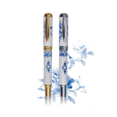 Chinoiserie Blue and White Porcelain Pen