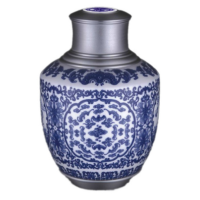 Blue and White Porcelain Stannum Artware Bottle