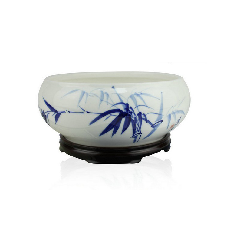 Customed Blue and White Porcelain Teacup Basin Tea Utensil