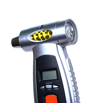 Four in One Multiple Function Car Tire Pressure Gauge Safety Hammer