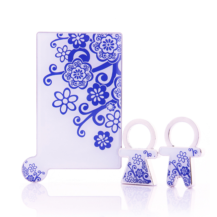 Chinese Characteristics Gift Sets for Cosmetic Mirror and Couple Key Chain 
