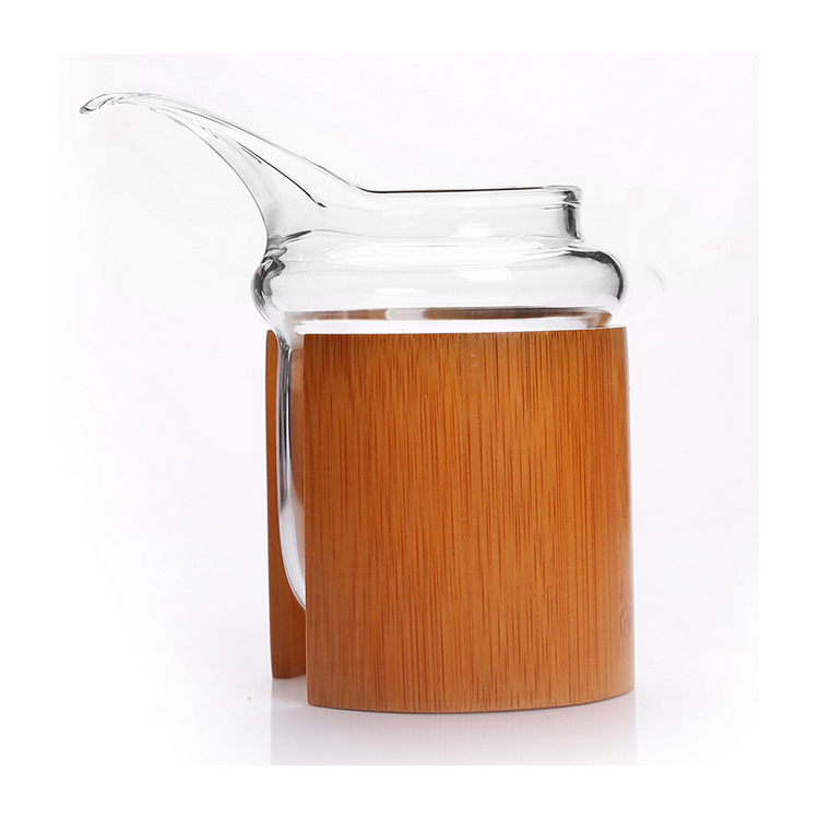 Bamboo Covered Heat Resistant Glass Tea Fair Mug
