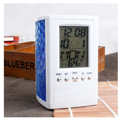 Multifunction Water Cube Electric Pen Stand Calendar Clock
