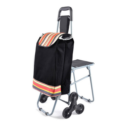 Multi Function Folding Shopping Cart with Chair
