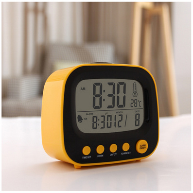 Mini LCD Screen Large Font Digital Calendar Snooze Alarm Clock