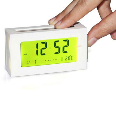 Lexon LED Screen Solar Power Battery Alarm Clock