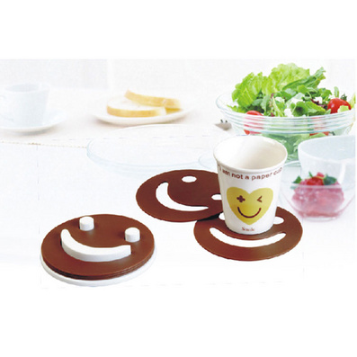 Cute Smile Cup Mat for Creative Gift