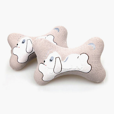 High-end Soft Fleece Cover Dog Pattern Neck Pillow for Car