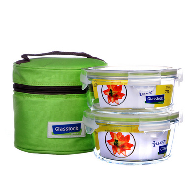 Glass Lock Round Perserving Lunch Box