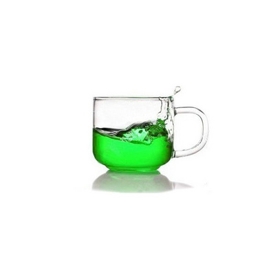 Fine and Crystal 150ml Transparent Borosilicate Glass Tea Drinking Cup with Handle