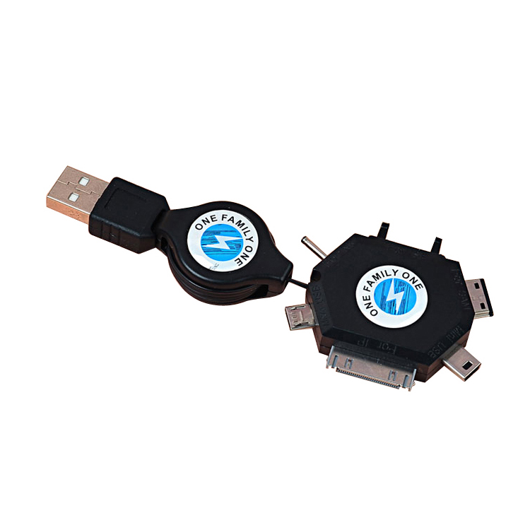 Portable Six in One Universal Charging Cord USB Hub