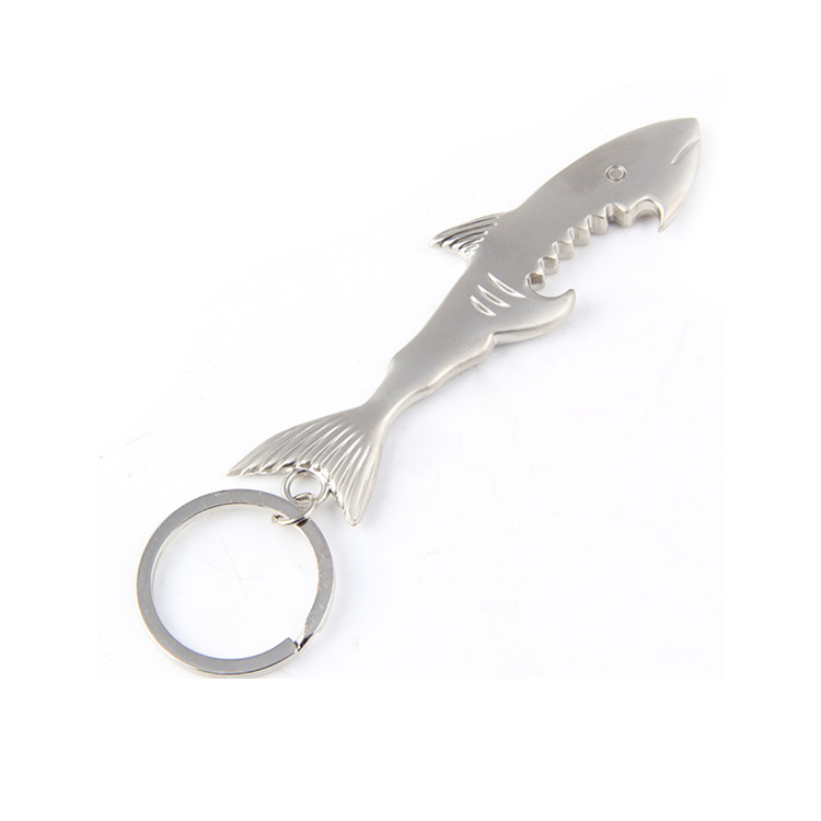 Personalized Zinc Alloy Shark Bottle Opener Key Ring
