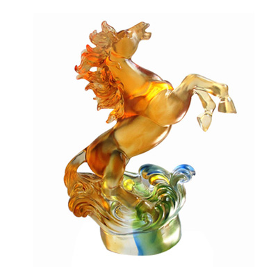 High-end Colored Glaze Horse Decoration Gift with Logo Imprint
