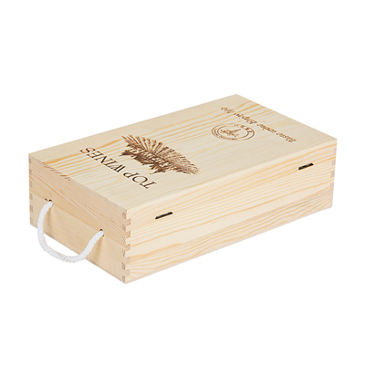 Premium Pinewood Red Wine Elegant Gift Box