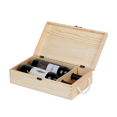 Premium Pinewood Red Wine Elegant Gift Box