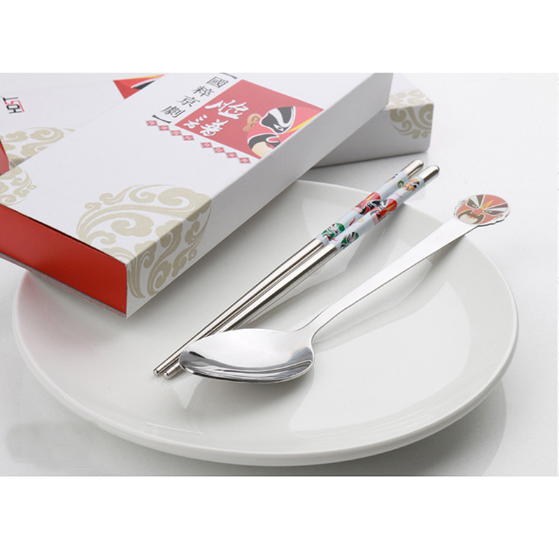 Chinese style Beijing opera mask stainless steel cutlery kit